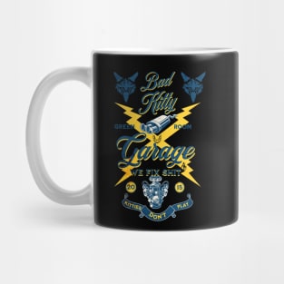 Bad Kitty Garage 2 sided Tshirt Mug